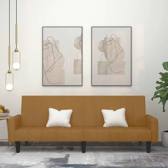 2-personers sovesofa i brun fljl  komfortabel daybed