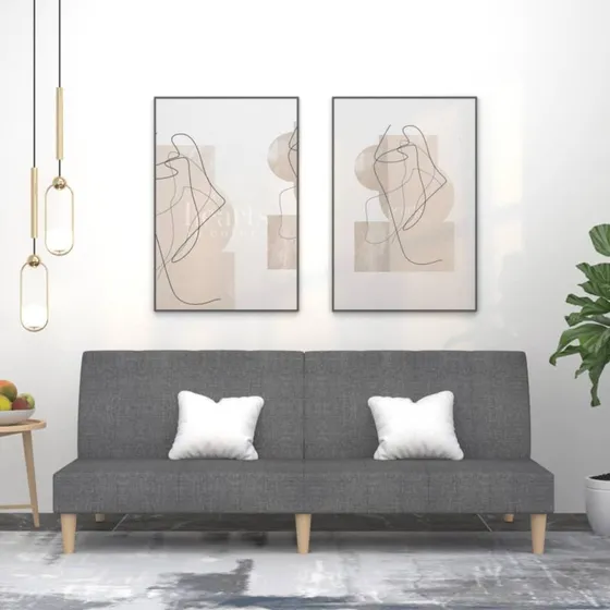 2-personers sovesofa i stof  lysegr daybed