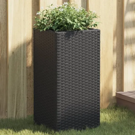 Plantekasse 30x30x60 cm polyrattan - Sort