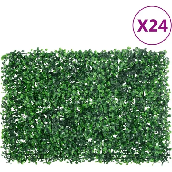 Kunstig hæk 24 stk. 40x60 cm – grøn