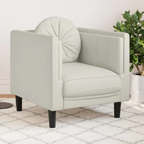 Sofastol i velour med hynde - creme