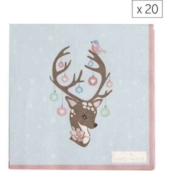 GreenGate Dina Pale Blue små papirservietter 20 stk