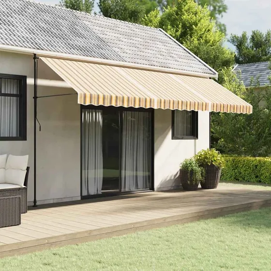 Markisedug 5x3,5 m stribet flerfarvet