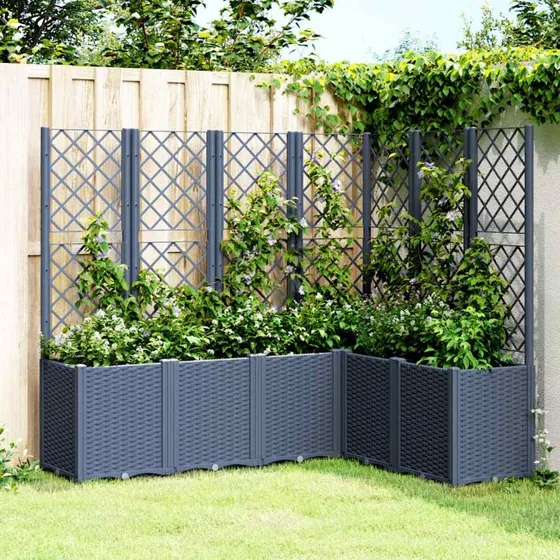 Plantekasse med espalier 160x120x140 cm - blågrå