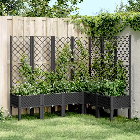 Plantekasse med espalier 160x120x142 cm – sort
