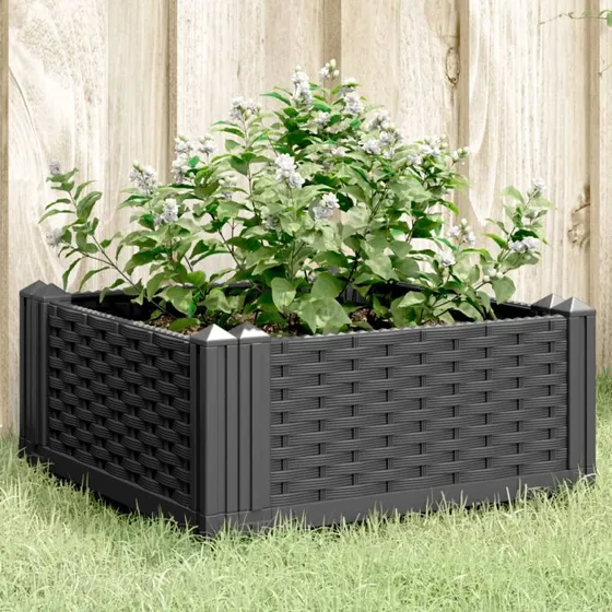 Plantekasse med spyd 42,5x42,5x28,5 cm – sort