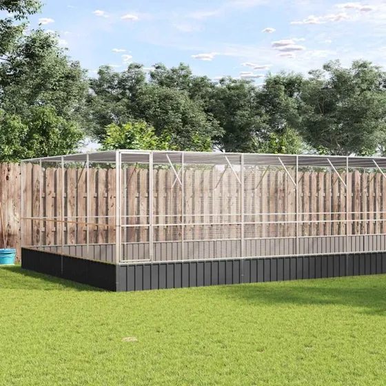 Voliere med udvidelse 1246414212 cm galvaniseret stl