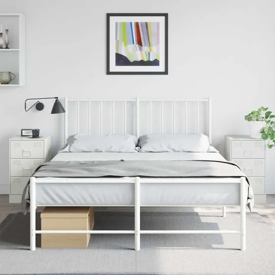 Sengeborde 2 stk. 34,5x39x62 cm i hvidt stål