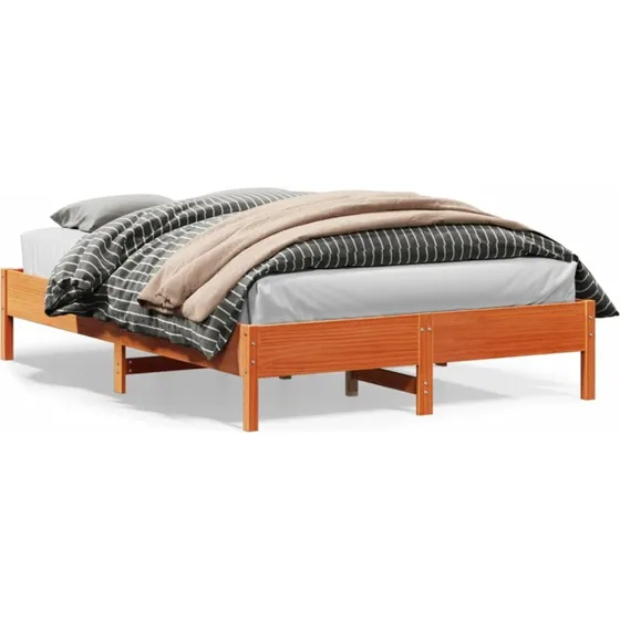 Sengeramme 120x200 cm i massivt fyrretræ – gyldenbrun
