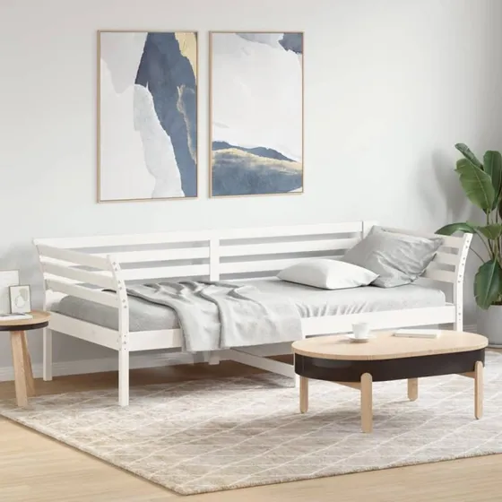 Daybed 100x200 cm i massivt fyrretr hvid (uden madras)