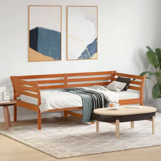 Daybed i massivt fyrretr 75x190 cm - gyldenbrun