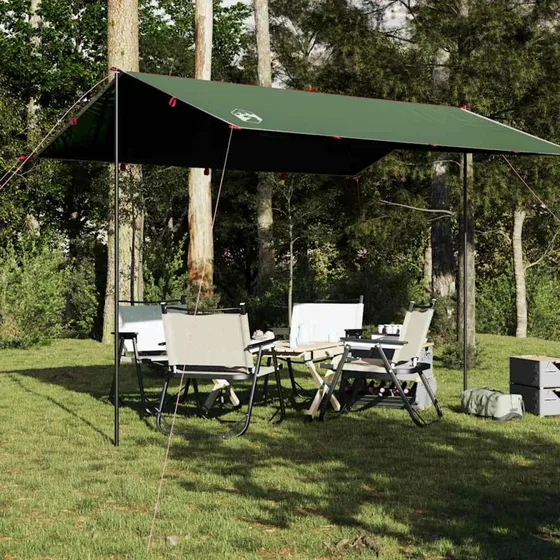 Vandtæt tarp 360x294 cm - grøn, PU-belagt