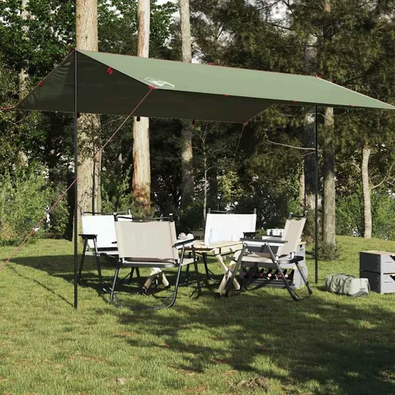 Vandtæt tarp 400x294 cm - grøn, PU-belagt