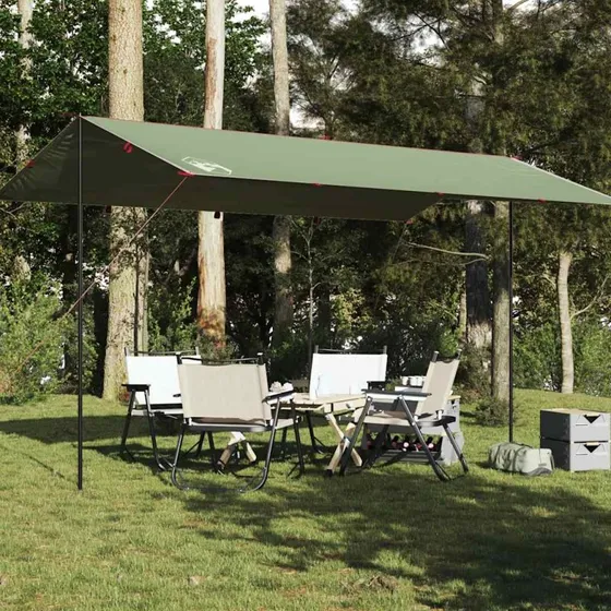 Vandtæt tarp 500x294 cm - grøn, PU-belagt
