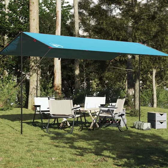 Vandtæt tarp 500x294 cm blå – PU-belagt og let