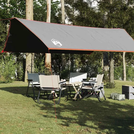 Tarp 500x294 cm vandtæt oxford – grå/orange