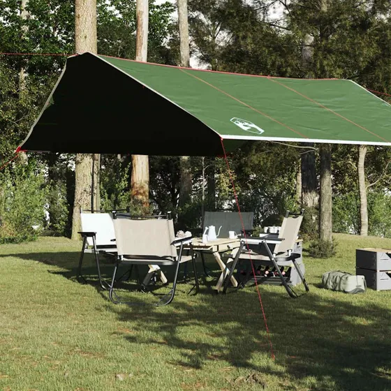 Vandtæt tarp 420 x 440 cm - grøn, PU-belagt