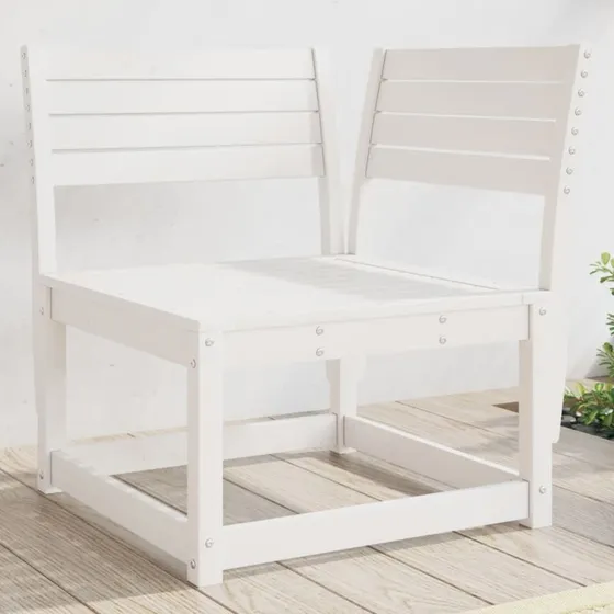 Hjørnemodul til havesofa 73x73x78 cm - massivt fyrretræ, hvid