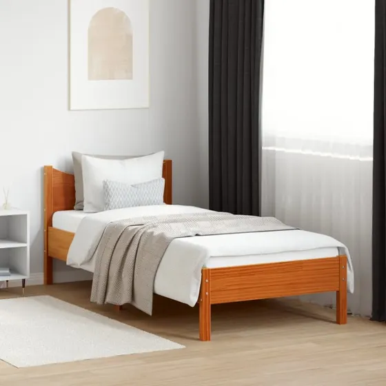 Sengeramme i massivt fyrretræ 100x200 cm – gyldenbrun