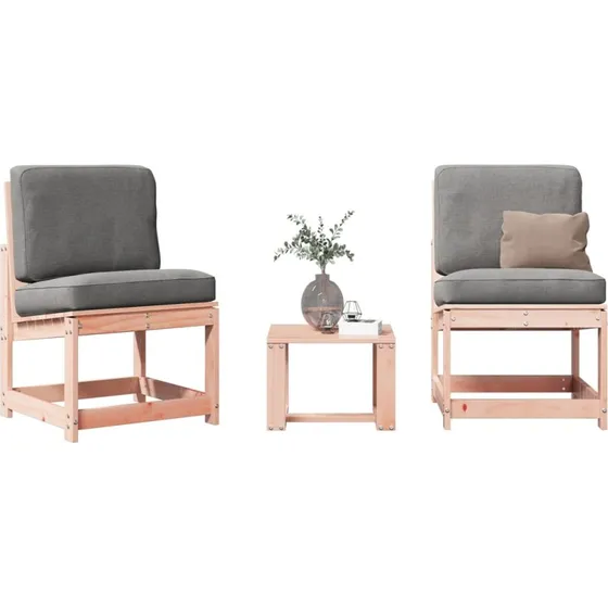 Loungesæt i massivt douglasgran (3 dele)