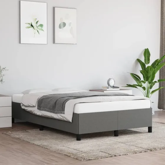 Sengeramme 120x190 cm i mørkegrå stof – enkeltseng uden madras