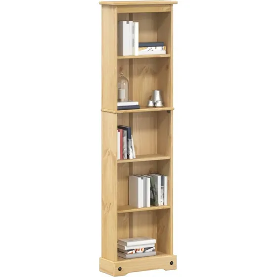 Corona bogreol i massivt fyrretræ 46x20x170 cm