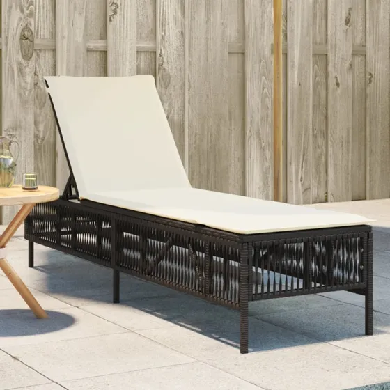 Liggestol i polyrattan med hynde - brun, 5-positioner