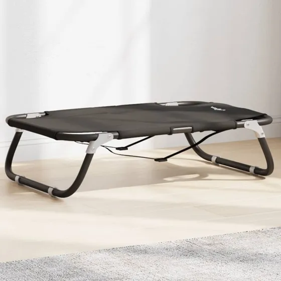 Foldbar hundeseng i oxfordstof med stlstel - antracit