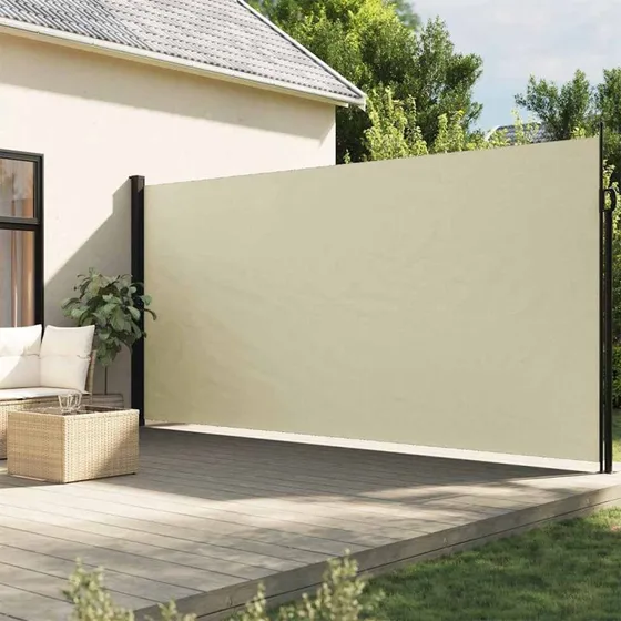 Sammenrullelig sidemarkise 200x600 cm  creme