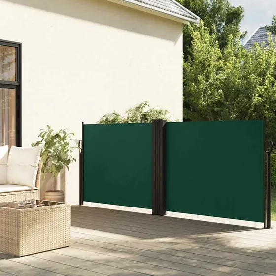 Sammenrullelig sidemarkise 120×600 cm - mørkegrøn