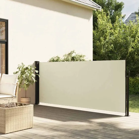 Sammenrullelig sidemarkise 140600 cm - creme