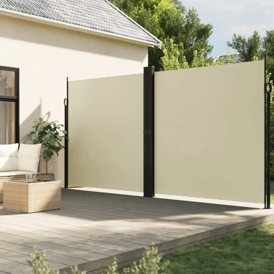 Sammenrullelig sidemarkise 220x600 cm - creme