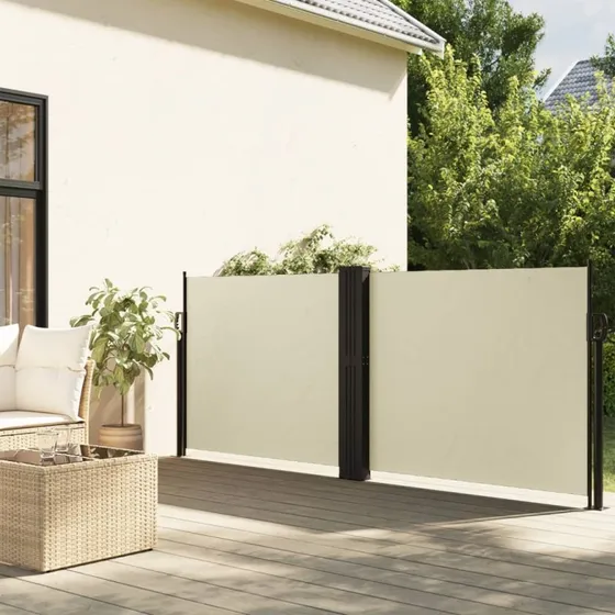 Sammenrullelig sidemarkise 140x600 cm – creme