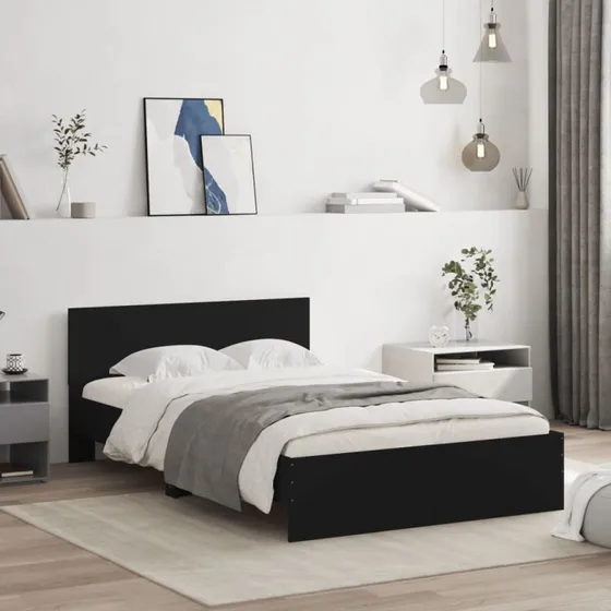 Sengeramme med gavl 120x190 cm - Sort