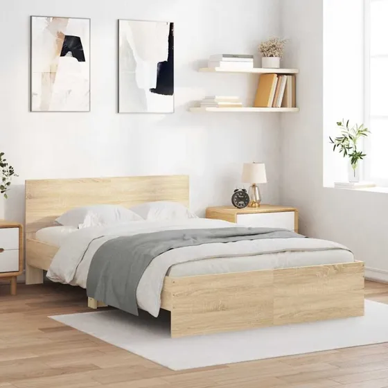 Sengeramme med gavl 120x190 cm - Sonoma-eg