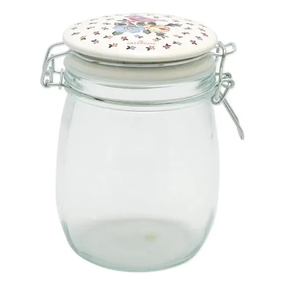 GreenGate opbevaringskrukke Ellie White 0,75 L