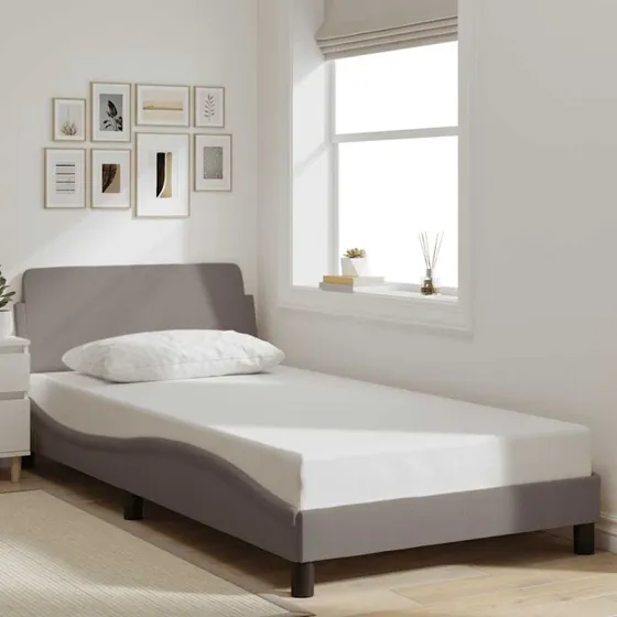 Sengeramme Dover Taupe 100x200 cm – Stof med sengegavl