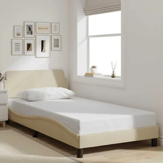Dover sengeramme 100x200 cm - creme stof