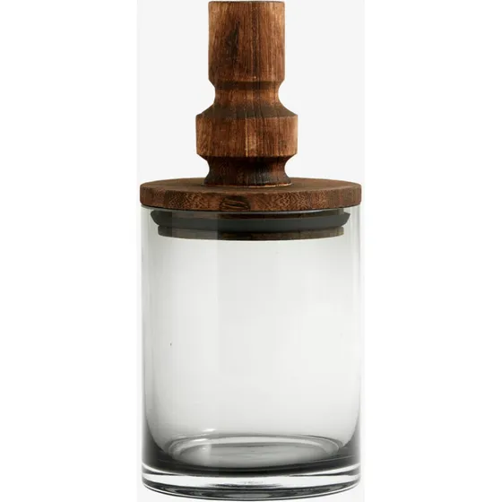 Nordal SALVIE opbevaringsglas S, brun trælåg 850 ml