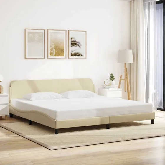 Dover sengeramme 200x200 cm - creme stof