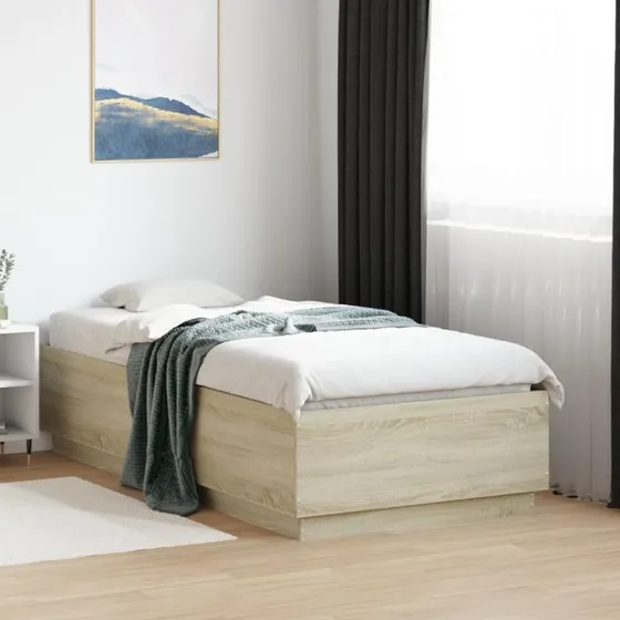 Sengeramme 90x190 cm i konstrueret træ - Sonoma eg