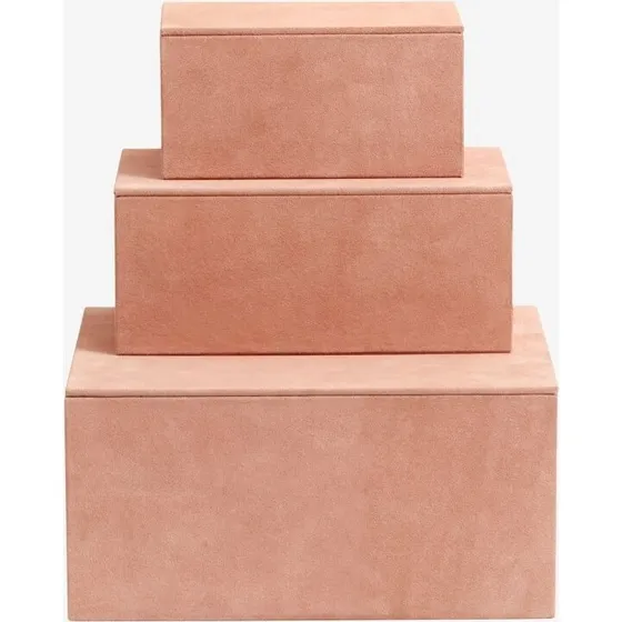 KASTELA ruskinds-opbevaringsbokse, 3 stk 25x30 cm - rosa