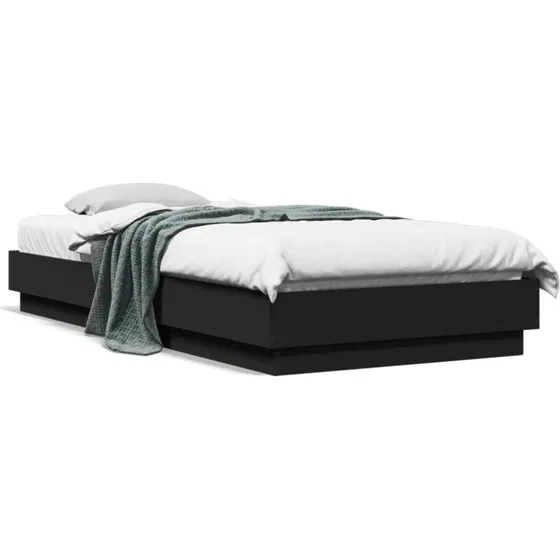 Sengeramme 90x200 cm i sort konstrueret træ