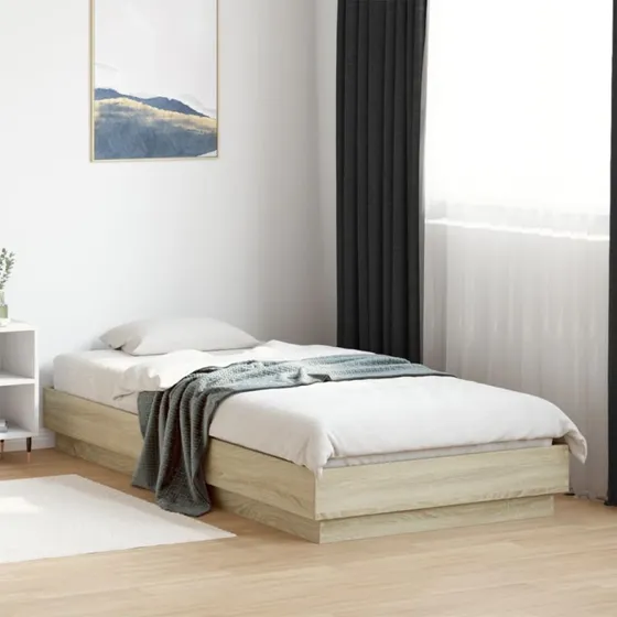 Sengeramme 90x200 cm i konstrueret træ – Sonoma-eg