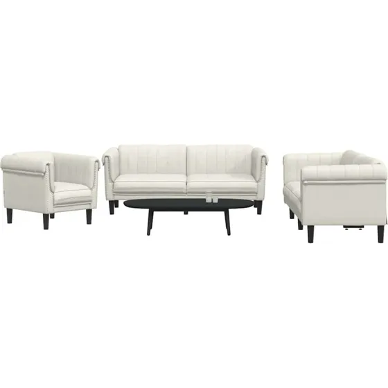 3-dele sofast i creme velour