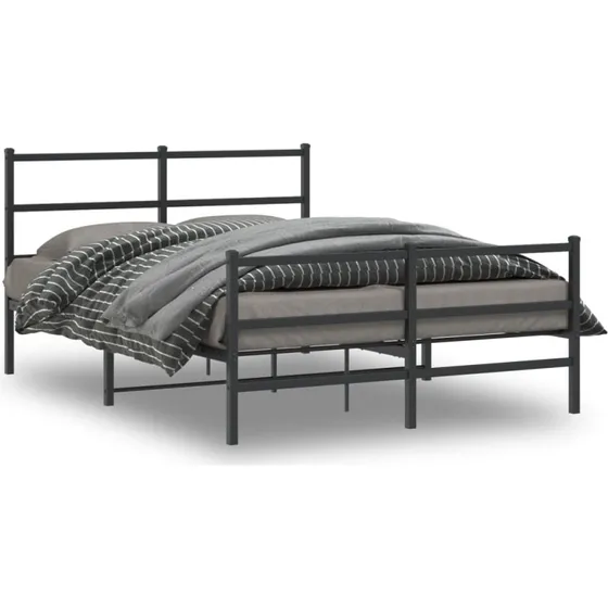 Sengeramme 135x190 cm i sort pulverlakeret stål