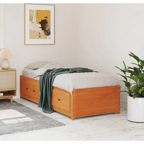 Daybed 75x190 cm i massivt fyrretr - gyldenbrun