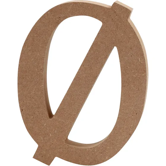 Bogstav Ø i MDF, 13 cm høj, 2 cm tyk