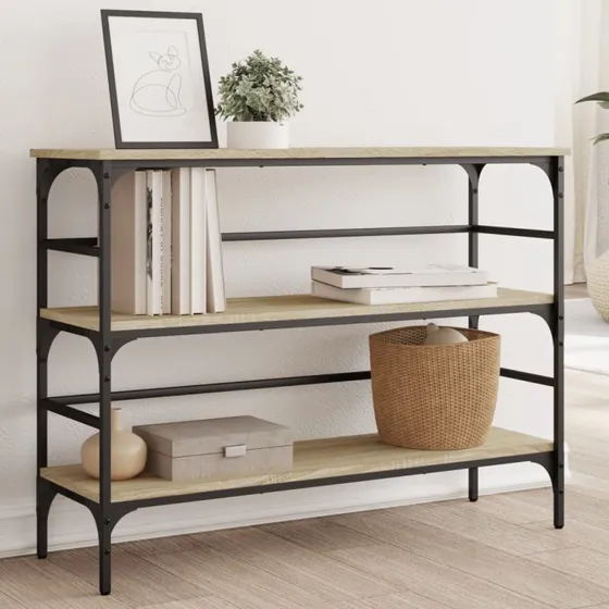 Konsolbord 100x32x75 cm i sonoma-eg (konstrueret træ)