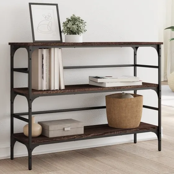 Konsolbord 100x32x75 cm i konstrueret træ - Egetræsfarve